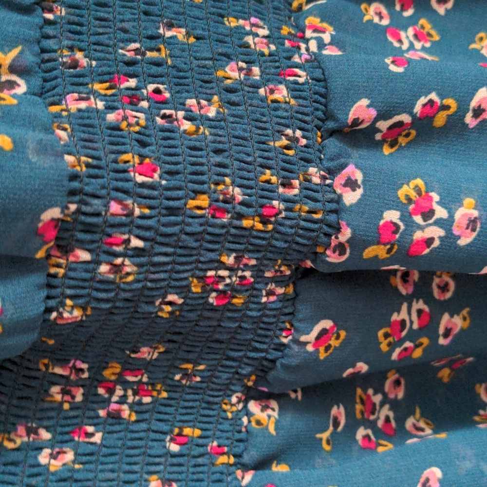 1. State Forest Green Floral Ruffle Dress - Picture 4 of 9